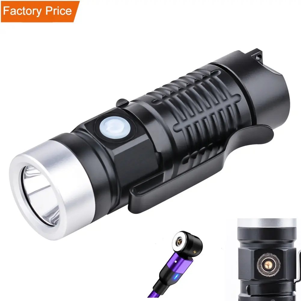 Cabo De Carregamento Magnético 1000lumens EDC Bolso Luz Alumínio PLC Módulo MINI armas titular Lanterna Tática