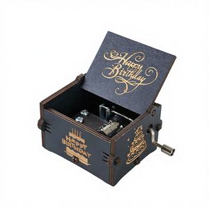 Caja de Música de Madera con Manivela, Minimalista y Moderna, con Grabado y Pintura Creativa, Música de Feliz Cumpleaños de 30 Segundos, Ideal para Exhibición en Puestos - Product Image 5