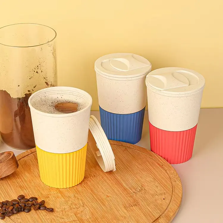 Cao mệnh giá cổ điển thiết kế tùy chỉnh kích thước rơm lúa mì cốc cà phê với nắp sáng tạo cốc nhựa cho nhà sữa Quà Tặng xứng đáng