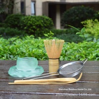 Ensemble fouet à matcha écologique en bambou avec bol et support – Style nordique, fouet à 100 brins, coffret cadeau
