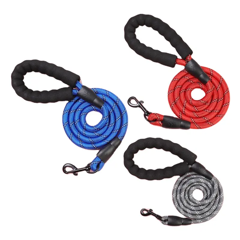 Hot sale Pet leash luxury explosion-proof flush dog round leah reflective nylon rope pet dog leash