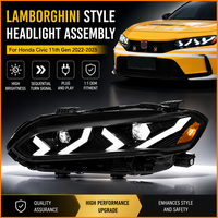 Pour Honda Civic 11e génération 2022-2026, style Lambo, Y-DRL, démarrage dynamique, clignotants séquentiels, projecteur LED, ensemble de phares