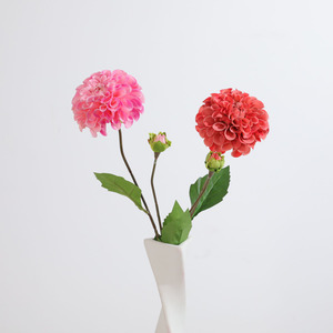 Venta al por mayor de fábrica: Dalia artificial de tacto real con 2 cabezas, 75 cm, suministro a granel para bodas, floristerías, decoración de hogar, jarrones y mesas. - Product Image 6