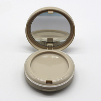 Boîtier compact double couche pour poudre libre avec miroir, en plastique ABS écologique, emballage cosmétique personnalisable