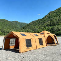Tente Dôme Gonflable - Khaki Militaire, Grande Tente de Luxe Imperméable en Coton, Durable, pour Voyage, Camping, Famille, Extérieur