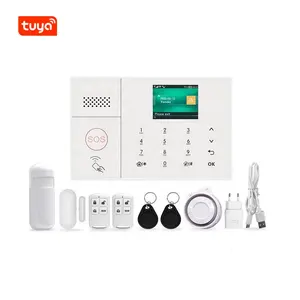 Sistema de alarme de segurança residencial sem fio GPRS Smart Home Automation com controle por aplicativo móvel LCD de rede dupla Tuya Wifi GSM