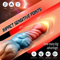 10-Frequenz-Monster-Dildo mit Heizfunktion, Tierdildo für weibliche Masturbation, Stoß-Fantasy-Drachenknoten-Analdildo