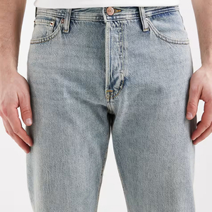 Nouveau design 2026 – Jean baggy bleu délavé pour homme, coupe décontractée, taille basse, jambe droite - Product Image 4