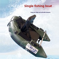 Bateau de pêche gonflable monoplace direct fabricant - 150/170 cm en PVC standard avec pompe à air et pagaie - Vente immédiate