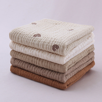 Ensemble cadeau de serviette et couverture gonflables portables 100 % coton non tissé, écologiques, pliables, couleurs personnalisées, en tissu mousseline carré