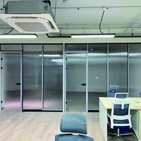 Cloison de bureau modulaire Cloison de séparation en verre dépoli Cloison de séparation acoustique Séparateur de pièce Utilisation en intérieur