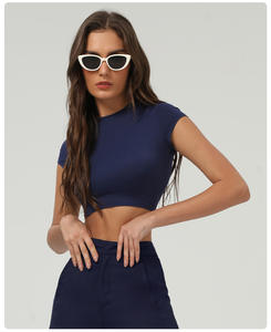 เสื้อยืดแขนสั้นสำหรับผู้<span class=keywords><strong>หญิง</strong></span>เสื้อใส่เล่นโยคะเสื้อแขน<span class=keywords><strong>สั้น</strong></span>ใส่กลางแจ้งเล่นกีฬาเสื้อผ้าฟิตเนสเต้นรำเสื้อแขนสั้นใหม่ - Product Image 6