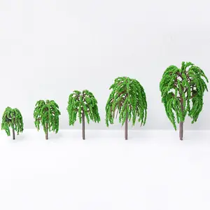 Mini arbre de saule artificiel, table de sable, bricolage fait à la main, paysage, petit arbre, matériaux en plastique, scène, arbre