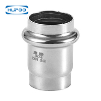 Adaptateur de transition à raccord pressé vers filetage femelle, forgé et poli, en acier inoxydable SS304, base ronde pour tuyauterie de gaz et CVC