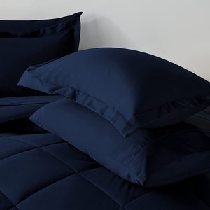 Alpha Dệt Hải Quân Màu Xanh <span class=keywords><strong>Comforter</strong></span> Set Sợi Nhỏ Có Thể Đảo Ngược Comforters Tất Cả Các Mùa Polyester <span class=keywords><strong>Comforter</strong></span> - Product Image 4