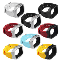 Boîtier de montre en option multicolore Accessoires de montre modifiés Bracelet en caoutchouc Boîtier métallique pour iWatch