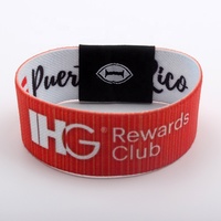 Bracelet de contrôle d'accès intelligent réutilisable avec logo personnalisé, puce RFID/NFC 215, tissé élastique extensible, imitation antique, sublimation