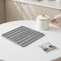 Tapis de séchage de vaisselle et dessous de plat en silicone 2-en-1, support de pot résistant à la chaleur, tapis de comptoir de cuisine antidérapant, dessous de plat en silicone sans BPA