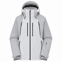 Veste de ski rembourrée pour femme, imperméable et respirante, taille femme, hiver, à capuche, 100% polyester, design simple et épuré, couleur contrastée