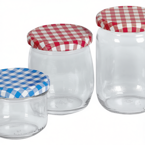 Tarro con Tapa de Rosca de 82 mm, Diseño a Cuadros, 420 ml, Paquete de 6 Botellas de Almacenamiento - Product Image 2