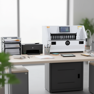 Coupe-papier électrique robuste VENDOR, 19 pouces, largeur de coupe 80 mm, commande numérique par écran tactile, équipement de bureau - Product Image 2