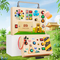Juguete Educativo de Madera con Interruptor de Luz LED, Tablero Sensorial Multifuncional, Ecológico, Interactivo, para Viajes, para Niños Pequeños