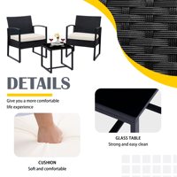 Vente en gros de meubles d'intérieur d'extérieur modernes Ensemble table et chaises modernes de loisirs en rotin pour le salon, le jardin et le patio