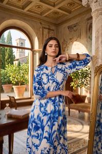 Vestido Formal de Algodón con Estampado Floral para Mujer, Vestido Elegante con Diseño de Flores Caladas para Fiestas de Verano y Ocasiones Especiales - Product Image 4