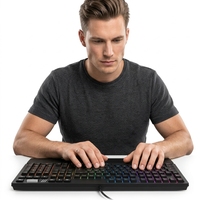 Clavier de jeu mécanique OEM neuf pleine taille USB-C rétroéclairé RGB en plastique avec 19 touches anti-collision flottantes, filaire, Plug & Play