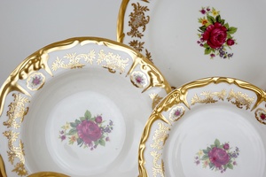 Juego de cena de estilo checo de oro levantado de <span class=keywords><strong>porcelana</strong></span> en relieve - Product Image 3