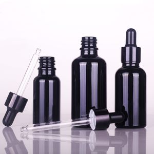 5ml 10ml 30ml 50ml 100ml cosmetici vetro nero contagocce flacone per olio essenziale - Product Image 3