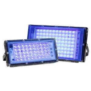 Lampu Sorot UV 50W 100W AC220 V 395nm 400nm Lampu Panggung Neon Ultraviolet dengan Colokan EU untuk Lampu Pesta Dansa Bar Blacklight