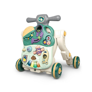 Poussettes simples pour bébés, trotteurs légers, tricycles musicaux, jouets d'éveil, voitures à pousser, trotteurs d'activités pour bébés, couleur naturelle, boîte de 4 pièces - Product Image 1