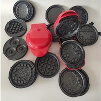 Mini gaufrier électrique 550W personnalisé avec logo, plaques antiadhésives motifs animaux, flocons de neige et cœurs, presse à panini