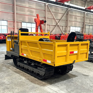 Mini-dumper sur chenilles en promotion avec benne hydraulique, lame de bulldozer et grue pour la construction et l'agriculture - Product Image 1