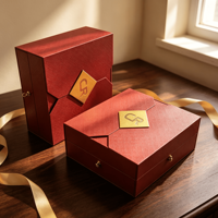 Boîte d'emballage personnalisée, boîtes cadeaux rigides multi-compartiments, 4 fentes, boîtes de rangement divisées en papier pour chocolat, cosmétiques, petits cadeaux