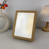 Creative 3-couleur Led Lumière Peinture Gradation Mur Ombre Boîte En Bois Veilleuse Décoration de La Maison Lumière Peinture Photo Cadre