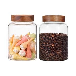 Wide Mouth Large Capacity <b>Kitchen</b> <b>Storage</b> Borosilicate Glass Spice <b>Storage</b> Container <b>Jar</b> with Thread Wooden Lid <b>for</b> Food <b>Storage</b> - Product Image 4