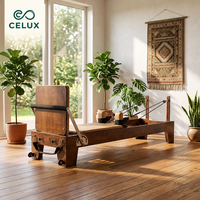 Lit de Pilates Reformer en bois de noyer de haute qualité, fabriqué en Chine, pour entraînement complet du corps et renforcement du tronc, idéal pour studio de Pilates