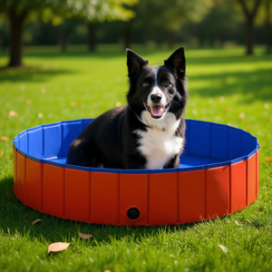 Piscina Plegable Roja de PVC para Perros, Rectangular, de 63 x 11.8 Pulgadas, para Uso en Exteriores - Product Image 2