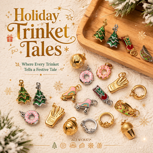 Cuentos de Adornos Navideños |   Colgante de Joyería Festiva de Acero Inoxidable con Baño de Oro PVD de 18K: Árbol de Navidad, Comida, Suéter, Adorno - Product Image 1