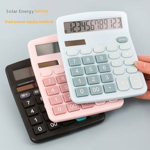 Calculadora solar de pantalla grande de doble potencia de 12 bits, contabilidad financiera, ordenador a color, material plástico real, electrónica de consumo - Product Image 2