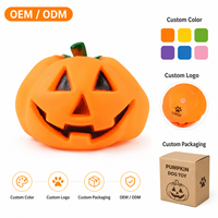 Jouet pour chien en vinyle durable en forme de citrouille amusante pour Halloween, jouet à mâcher interactif et couineur pour animaux de compagnie