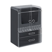 Organisateur de maquillage en plastique PET durable, écologique et luxueux, avec tiroirs, pour rouge à lèvres, pinceaux, soins de la peau, boîte de rangement pour la coiffeuse