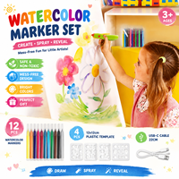 Jouets éducatifs électroniques, stylo à dessin rechargeable, kit de marqueurs créatifs à air comprimé, stylo DIY, kit d'art par pulvérisation