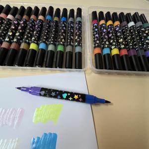 <span class=keywords><strong>Marqueurs</strong></span> à double pointe scintillants 24/36/48 couleurs, stylos de peinture acrylique chatoyants pour l'art, le scrapbooking et le bullet journaling, non effaçables, PVC - Product Image 6