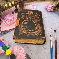 Carnet de notes en cuir fait main imprimé chat, carnet de croquis imprimé personnalisé, journal en cuir vintage pour hommes et femmes