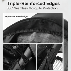 Mosquitera universal <span class=keywords><strong>de</strong></span> cobertura total para <span class=keywords><strong>cochecito</strong></span>, tejida 100% poliéster, plegable, con dosel <span class=keywords><strong>de</strong></span> malla parasol y refuerzo para cochecitos <span class=keywords><strong>de</strong></span> bebé - Product Image 3