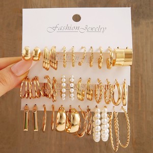 RINHOO Ensemble de boucles d'oreilles pendantes couleur or, papillon en acrylique creux, boucles d'oreilles créoles cœur pour femme, bijoux fantaisie, cadeaux - Product Image 2