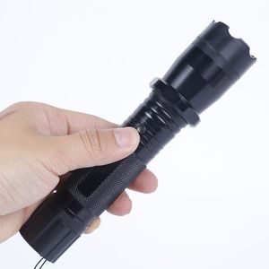 Tactical Flashlight Aluminum Shell Power Indicator Lanyard Rechargeable LED for Hiking & Emergency Safety Kits